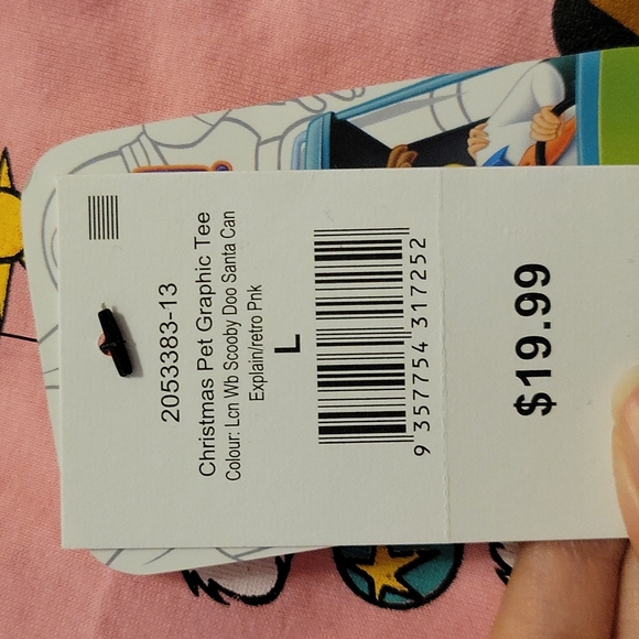 Pink Scooby-Doo Christmas Dog T-Shirt - Picture 3 of 4